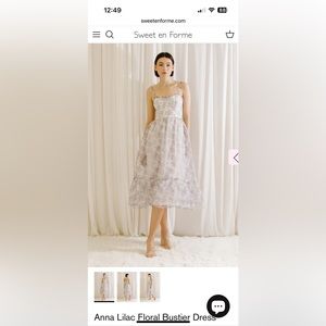 Sweet Enforme Anna Lilac Floral Bustier Dress